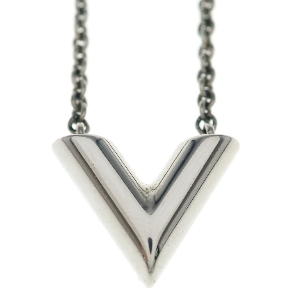 LOUIS VUITTON(ルイヴィトン) エセンシャル V S00 LVロゴモチーフ チェーンネックレス シルバー M63197 LE0251 レディース