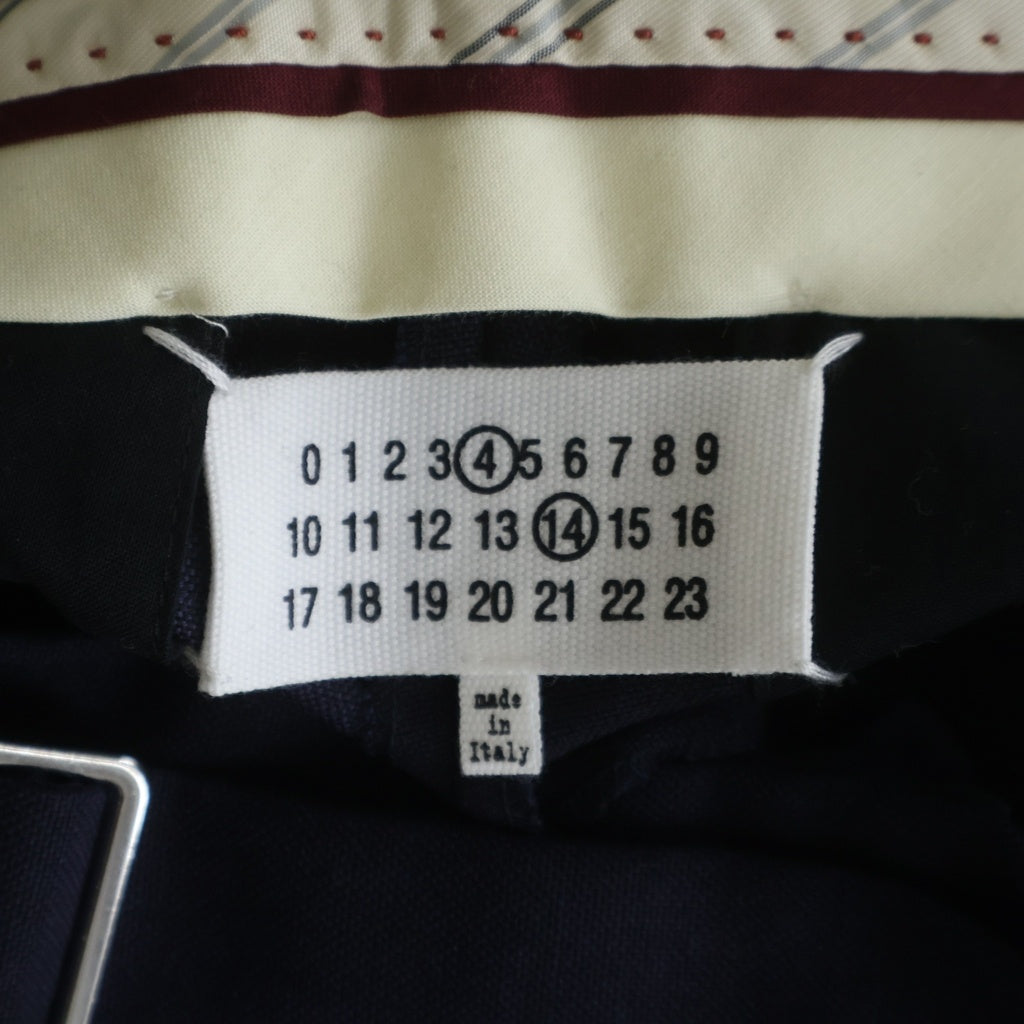Maison Margiela(メゾンマルジェラ) 23AW モヘヤ混 バックル装飾ウールスラックスパンツ ネイビー SI1KA0006 S49892