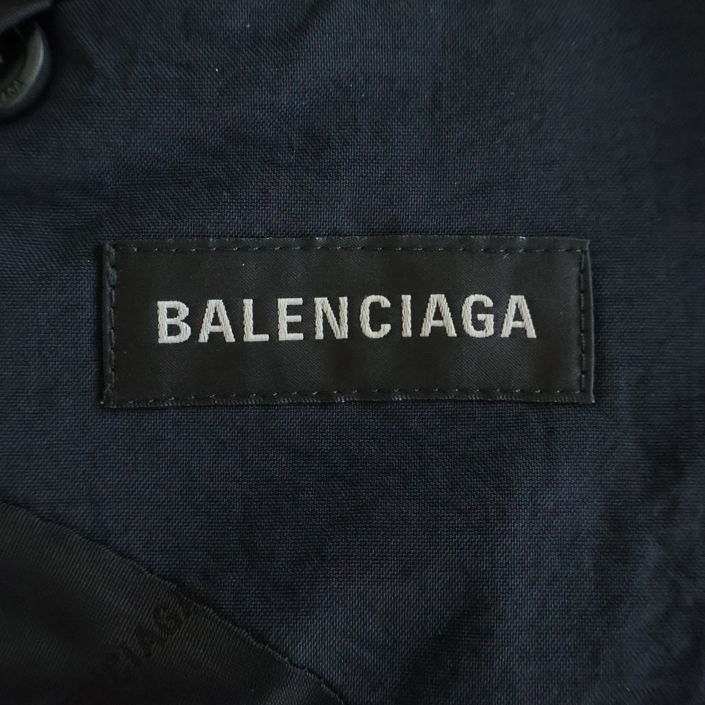 BALENCIAGA(バレンシアガ) NYLON OVERSIZE BLAZER ナイロン オーバーサイズブレザー テーラードジャケット ネイビー 792845
