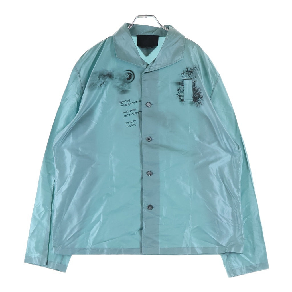 PRADA(プラダ) シルク プリント パジャマシャツ ライトブルー SC627