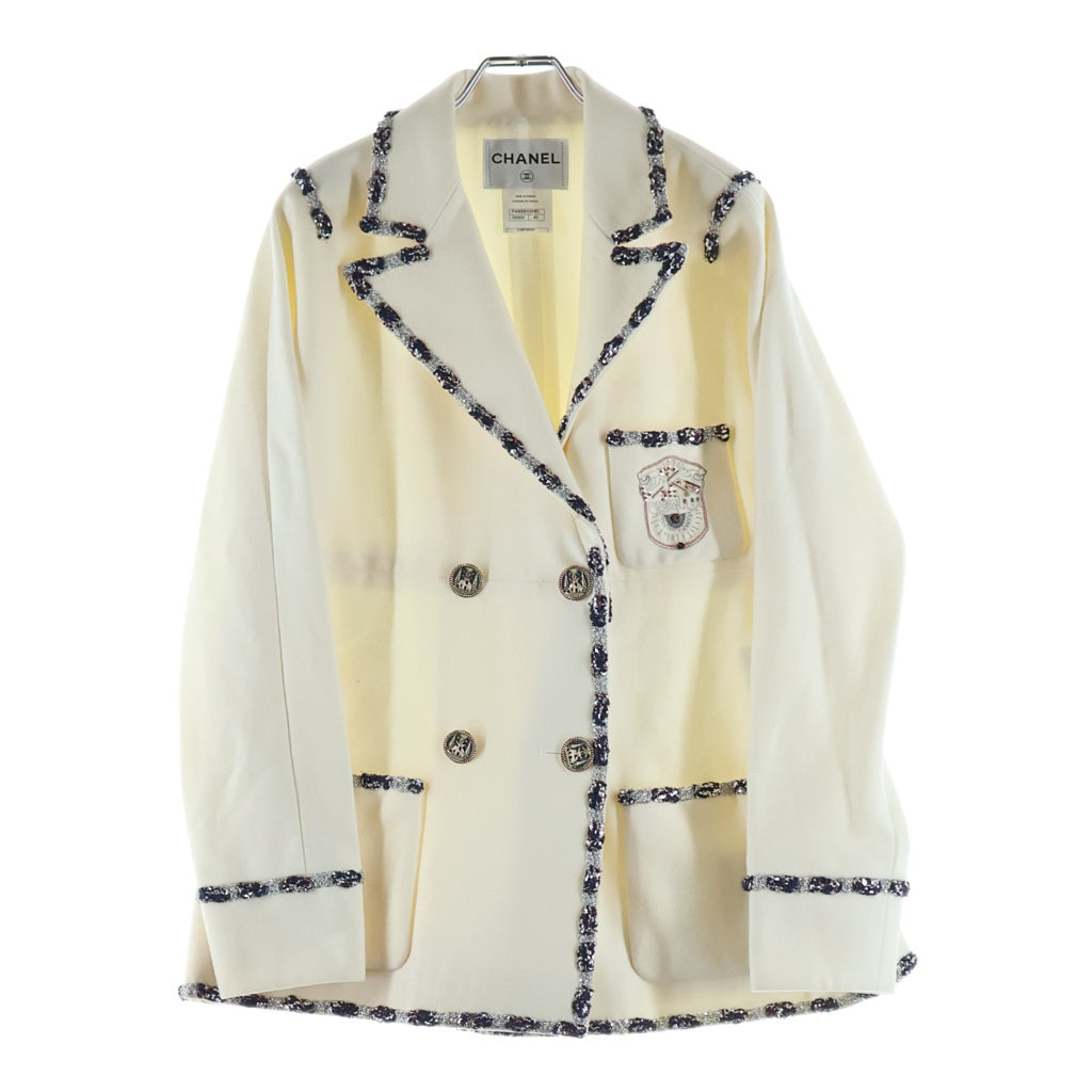 CHANEL(シャネル) ツイードパイピング スクールジャケット ホワイト P44056V24161 レディース