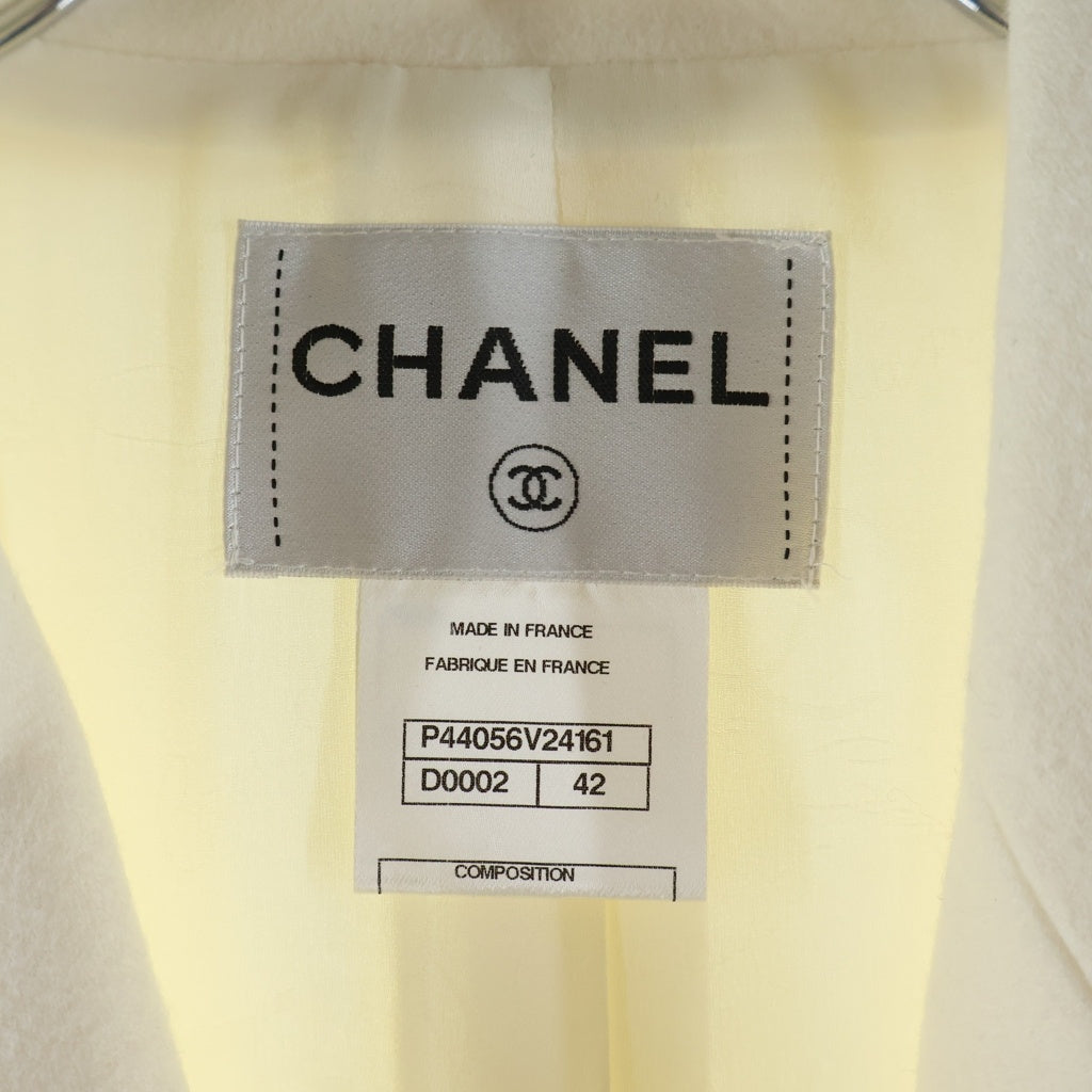 CHANEL(シャネル) ツイードパイピング スクールジャケット ホワイト P44056V24161 レディース