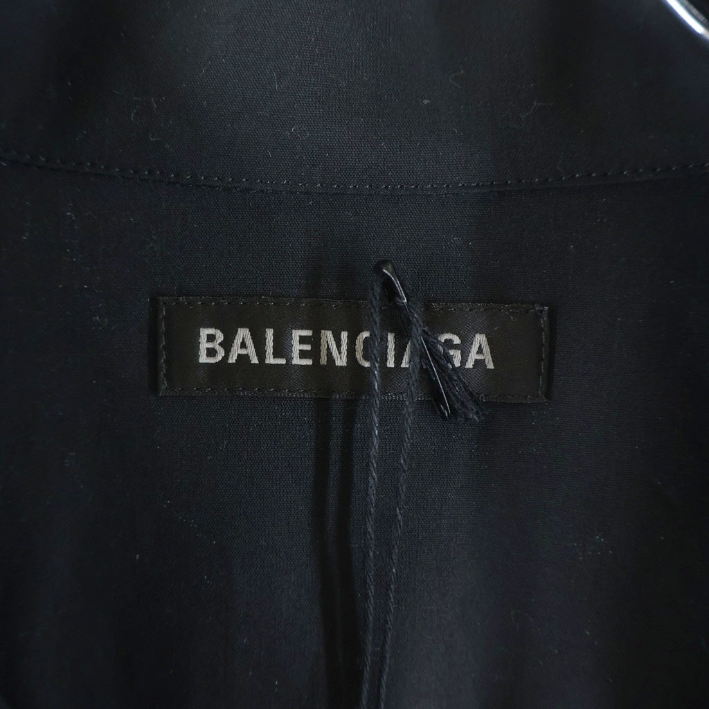 BALENCIAGA(バレンシアガ) ハートロゴ ボタンダウン 半袖シャツ ブラック 839293