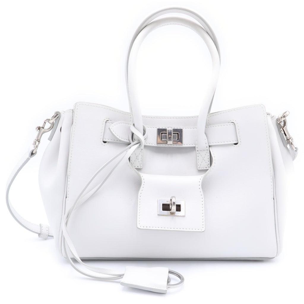 BALENCIAGA(バレンシアガ) BEL AIR キャリーオールバッグ ミニ スムースレザー ホワイト 835732 レディース