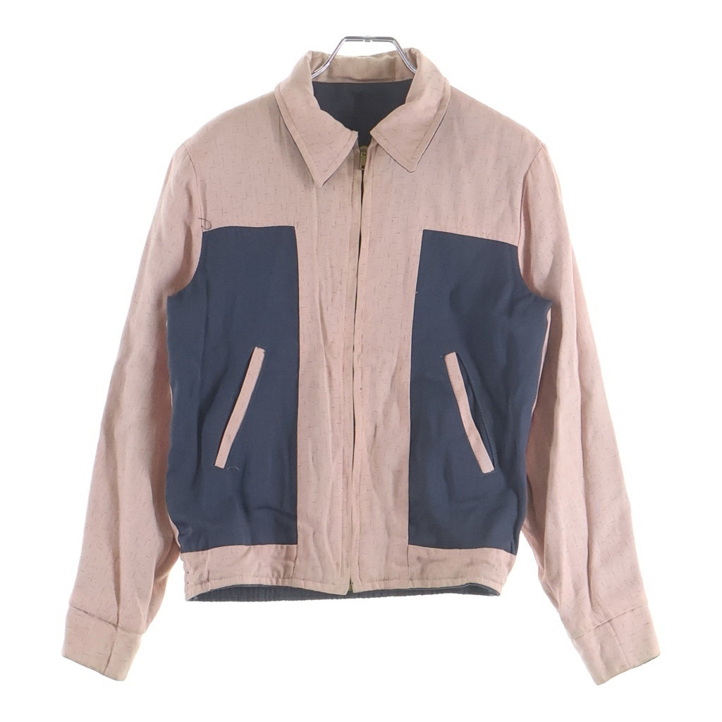 VINTAGE(ヴィンテージ) 50S VINTAGE レーヨンギャバジン カスリ リバーシブルジャケット ブルゾン CONMARジップ ピンク/ブルー