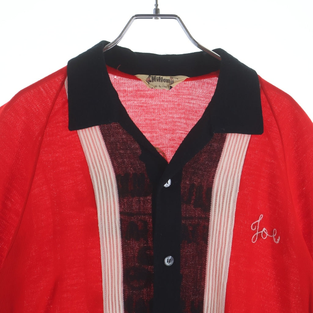 VINTAGE(ヴィンテージ) 50S-60S VINTAGE HILTON ヒルトン ヴィンテージ 半袖ニットボーリングシャツ レッド
