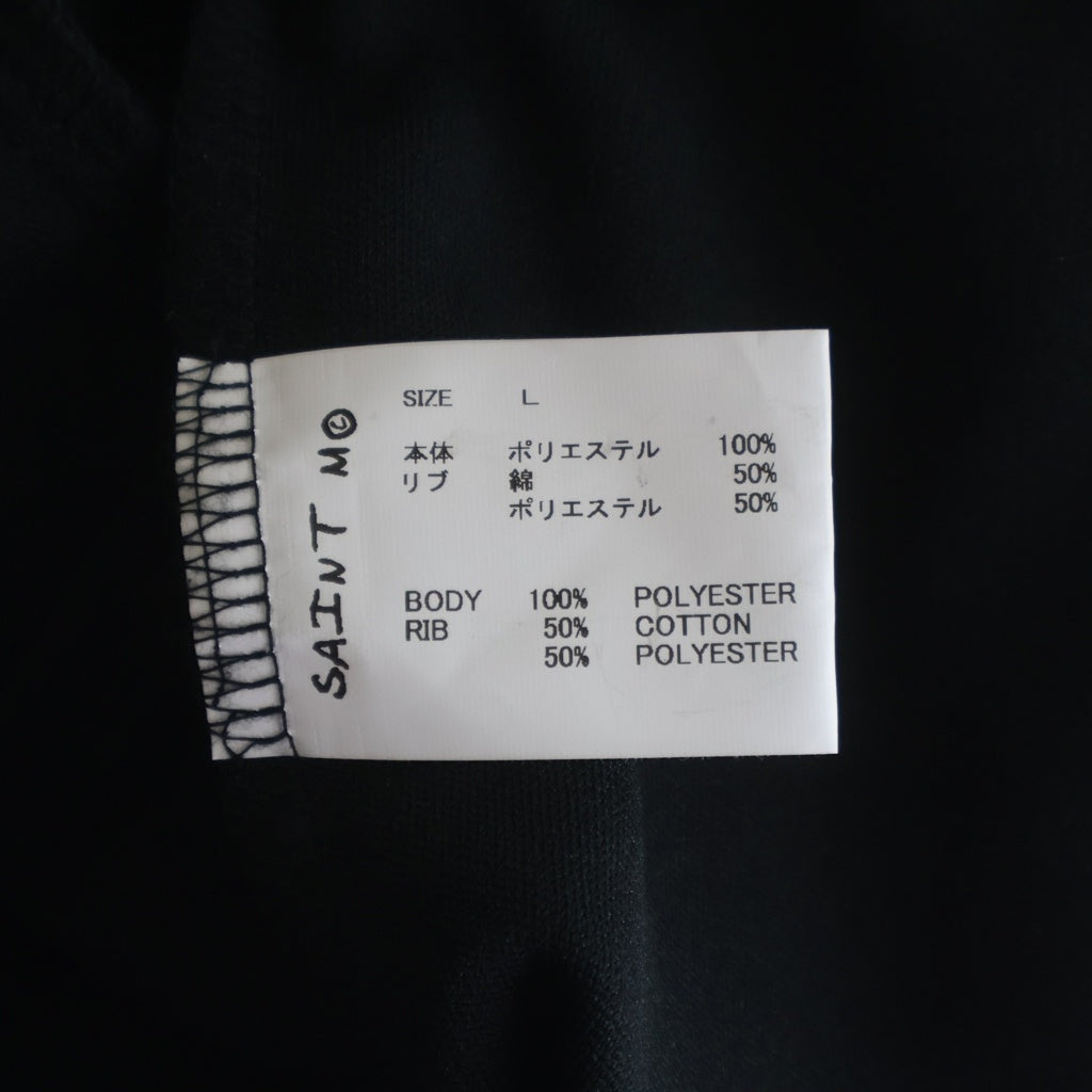 SAINT MICHAEL(セントマイケル) 26SS TRACK JACKET ロゴ刺繍 バイカラー ポリエステル トラックジャケット ブラック/ホワイト SM-MK8-0000-074