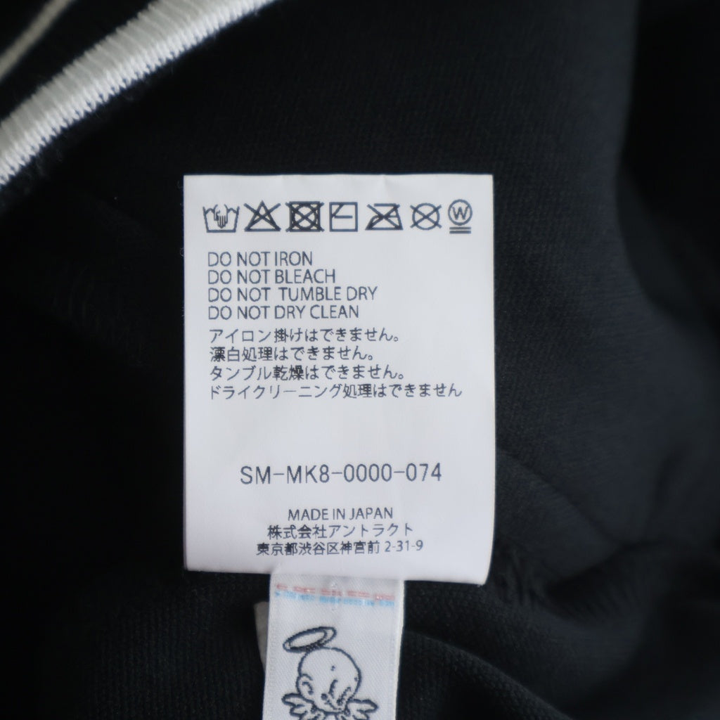 SAINT MICHAEL(セントマイケル) 26SS TRACK JACKET ロゴ刺繍 バイカラー ポリエステル トラックジャケット ブラック/ホワイト SM-MK8-0000-074
