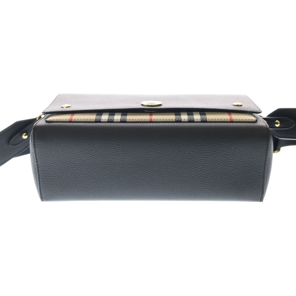 BURBERRY(バーバリー) Note Bag ノートバッグ ノバチェック レザー ショルダーバッグ ブラック/ベージュ 8106351 レディース