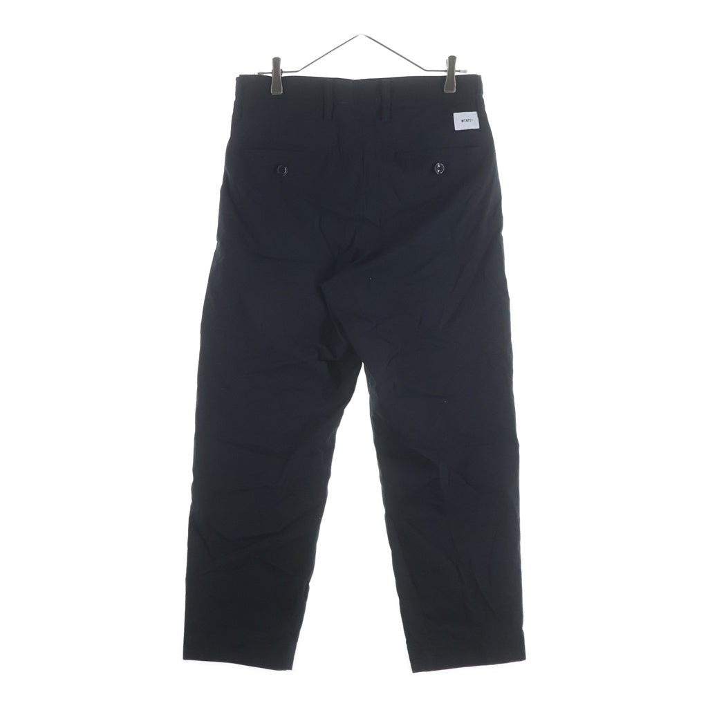 WTAPS(ダブルタップス) 21SS TUCK 01/TROUSERS/COPO.RIPSTOP.COOLMAX クールマックス リップストップ トラウザーズ テーパードパンツ ブラック 211TQDT-PTM01