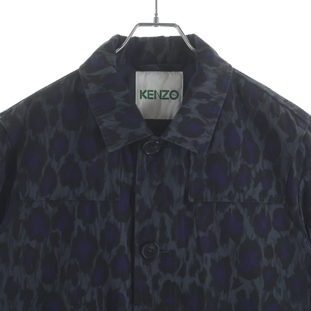 KENZO(ケンゾー) レオパード柄 リップストップ コットンジャケット グレー/パープル F865VE3381SB