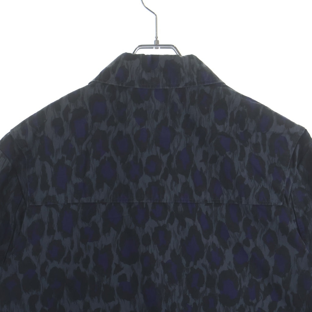 KENZO(ケンゾー) レオパード柄 リップストップ コットンジャケット グレー/パープル F865VE3381SB