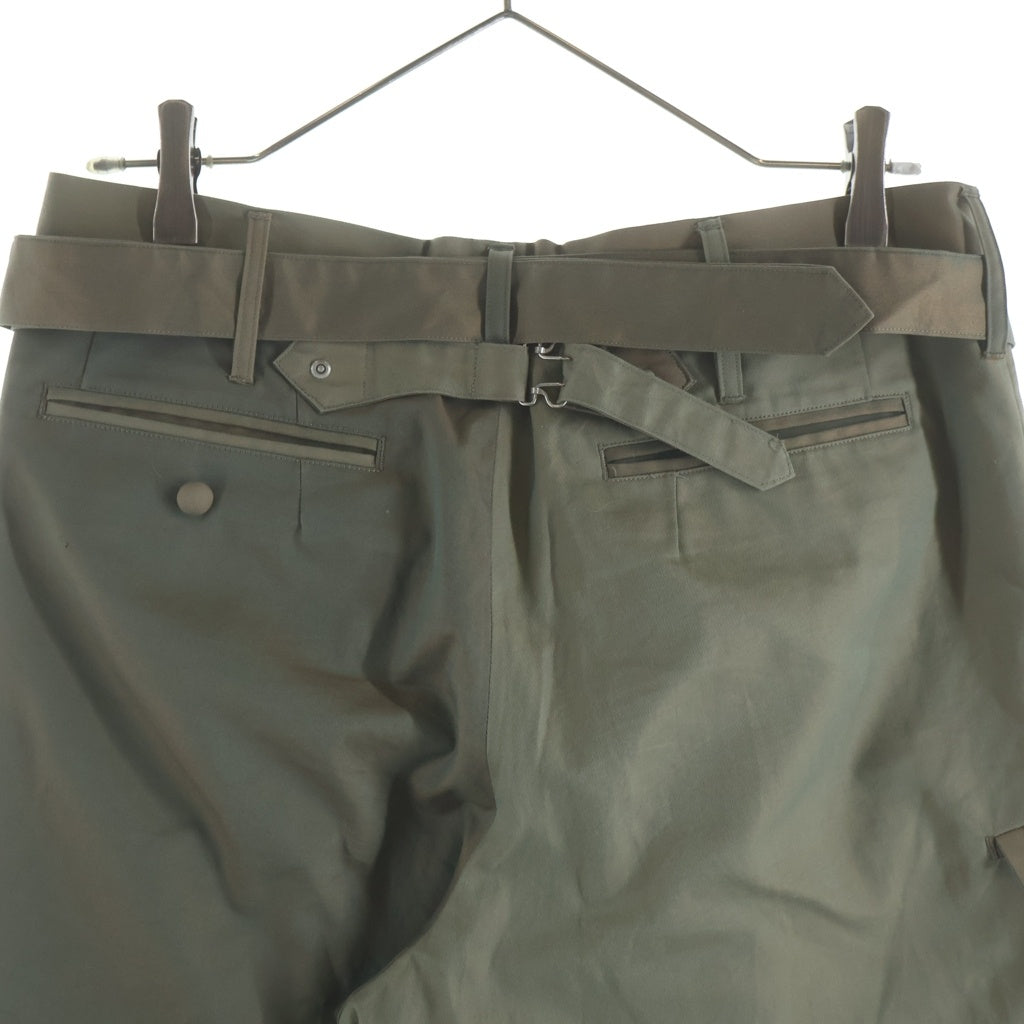 SUGARHILL(シュガーヒル) 20SS CHAMBRAY TRIPLE PLEATED TROUSERS シャンブレー トリプル プリーツド トラウザーズパンツ カーキ 20SSPT05