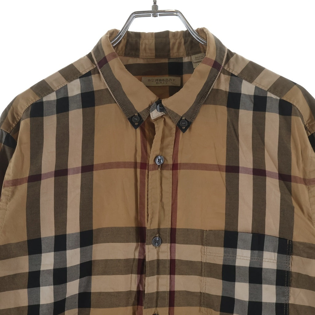 BURBERRY BRIT(バーバリー ブリット) ノバチェック ロングスリーブ コットンシャツ ブラウン 3873780