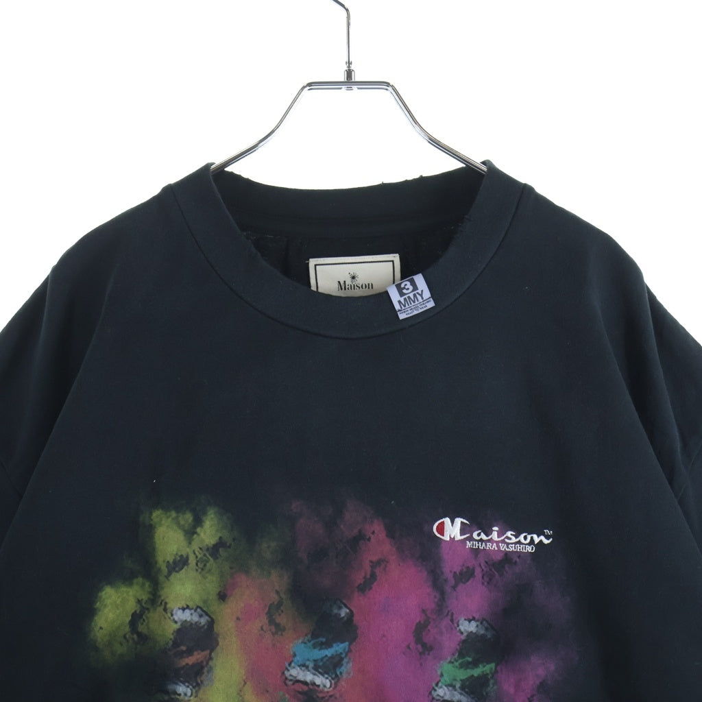 MAISON MIHARAYASUHIRO(メゾンミハラヤスヒロ) 23SS SHIRT LAYERED TEE シャツレイヤード クルーネック半袖Tシャツ カットソー ブラック/ブラウン A10TS641