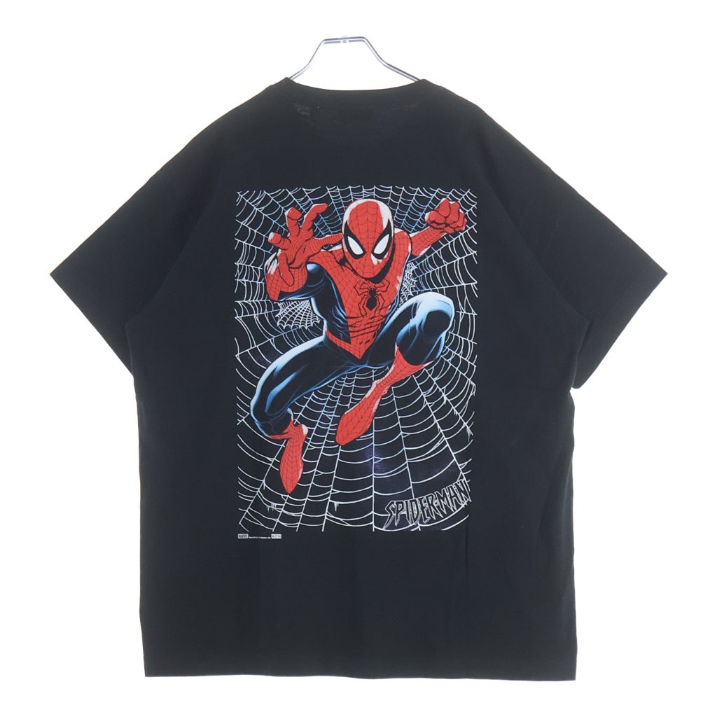 KITH(キス) ×MARVEL SPIDER-MAN WEB LOGO TEE マーベル スパイダーマンウェブロゴ クルーネック半袖Tシャツ カットソー ブラック KHM030598
