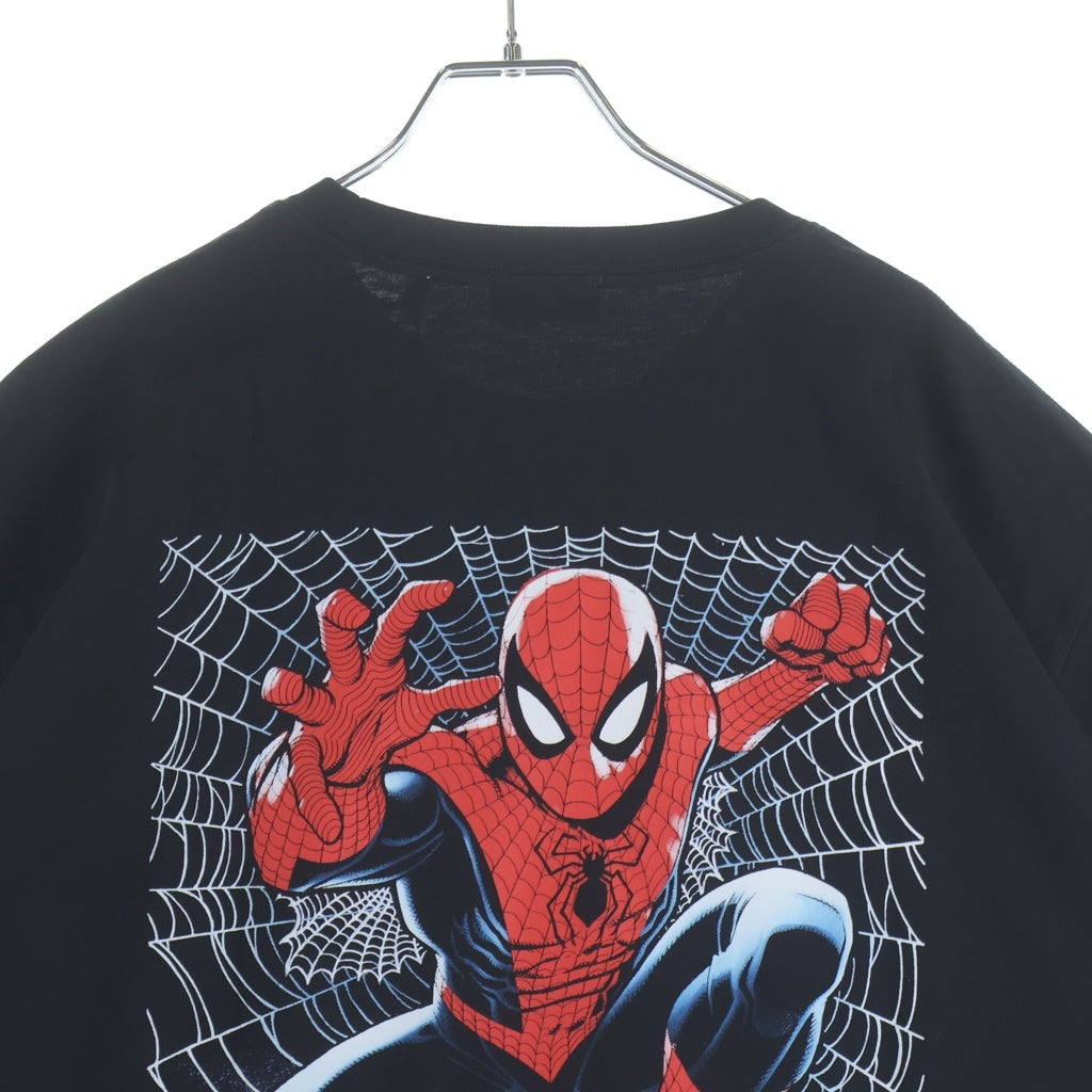 KITH(キス) ×MARVEL SPIDER-MAN WEB LOGO TEE マーベル スパイダーマンウェブロゴ クルーネック半袖Tシャツ カットソー ブラック KHM030598