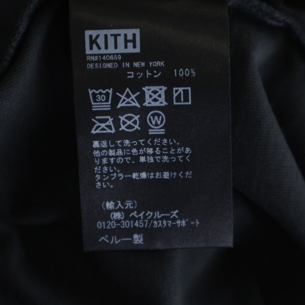 KITH(キス) ×MARVEL SPIDER-MAN WEB LOGO TEE マーベル スパイダーマンウェブロゴ クルーネック半袖Tシャツ カットソー ブラック KHM030598