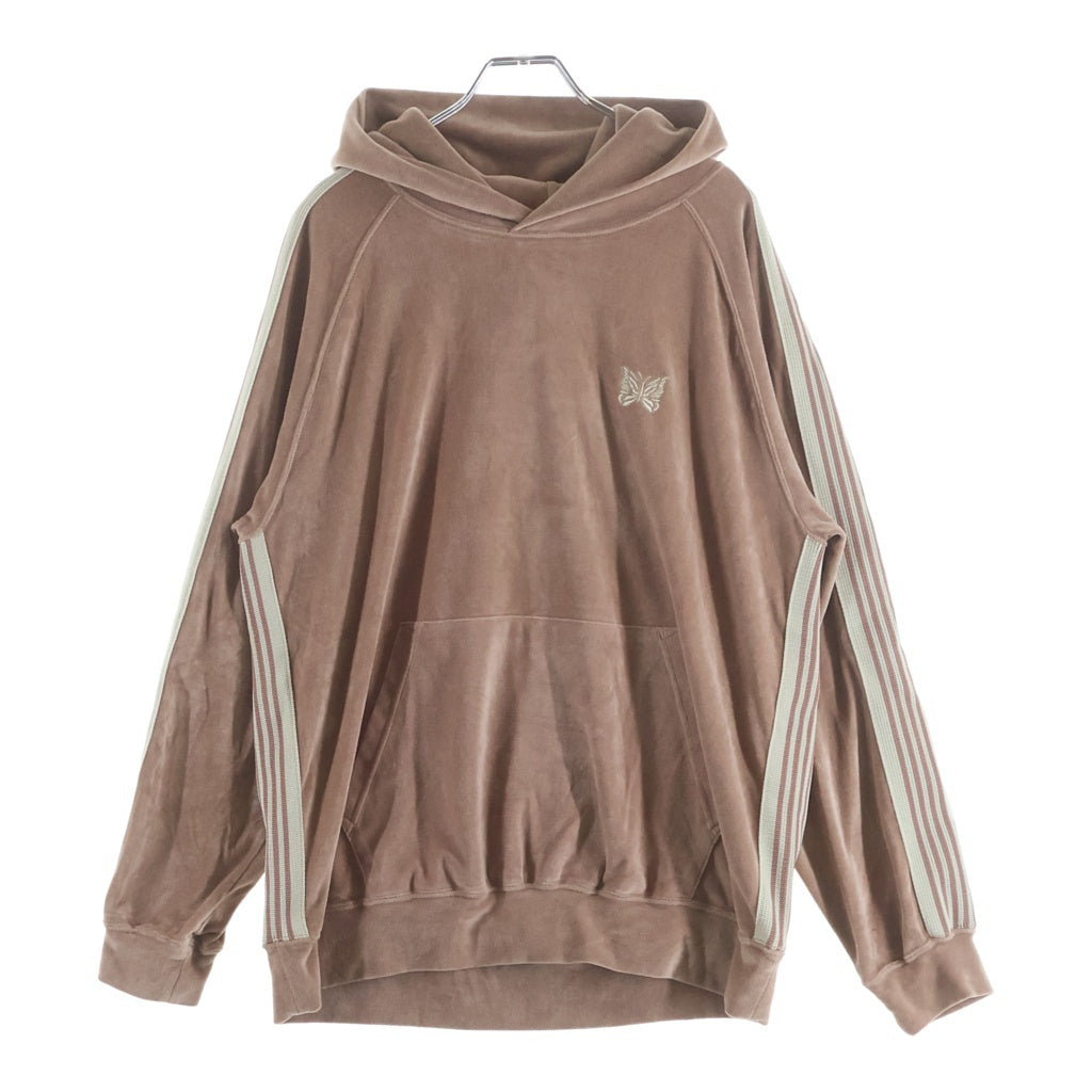 Needles(ニードルス) 23SS Track Hoody C/Pe Velour ベロア トラック プルオーバーフーディー パーカー ピンク MR292