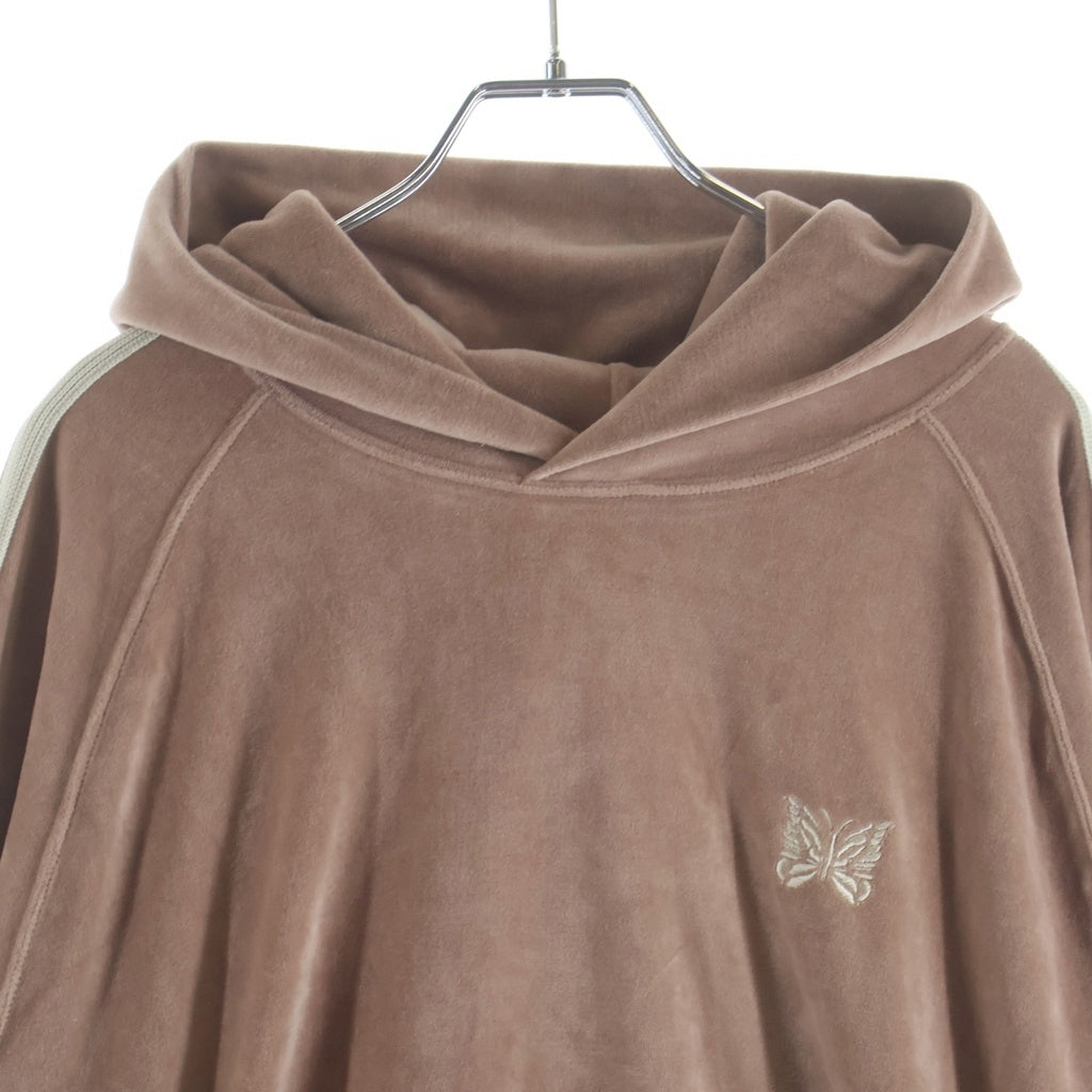 Needles(ニードルス) 23SS Track Hoody C/Pe Velour ベロア トラック プルオーバーフーディー パーカー ピンク MR292