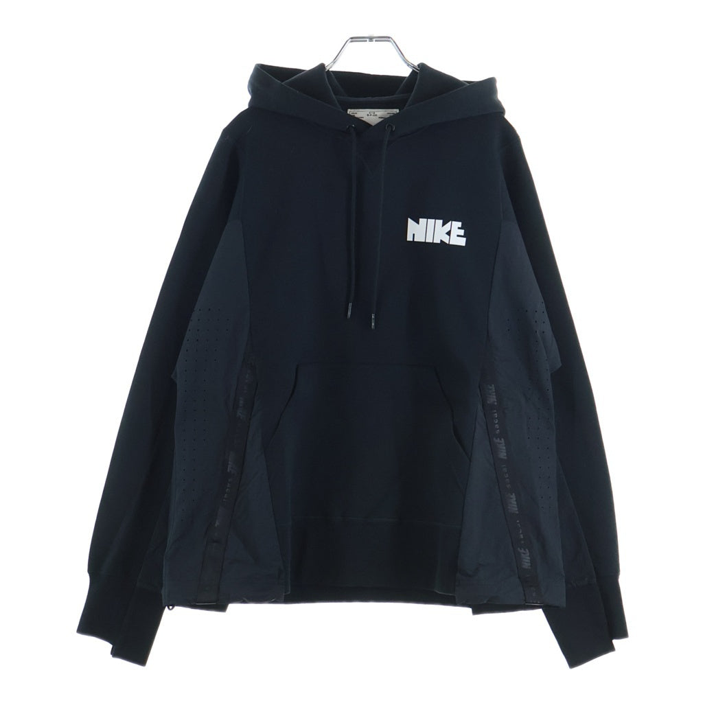 NIKE(ナイキ) 20AW ×sacai NRG PULLOVER HOODIE ナイロン切替 プルオーバーフーディー パーカー ブラック CZ4695-100