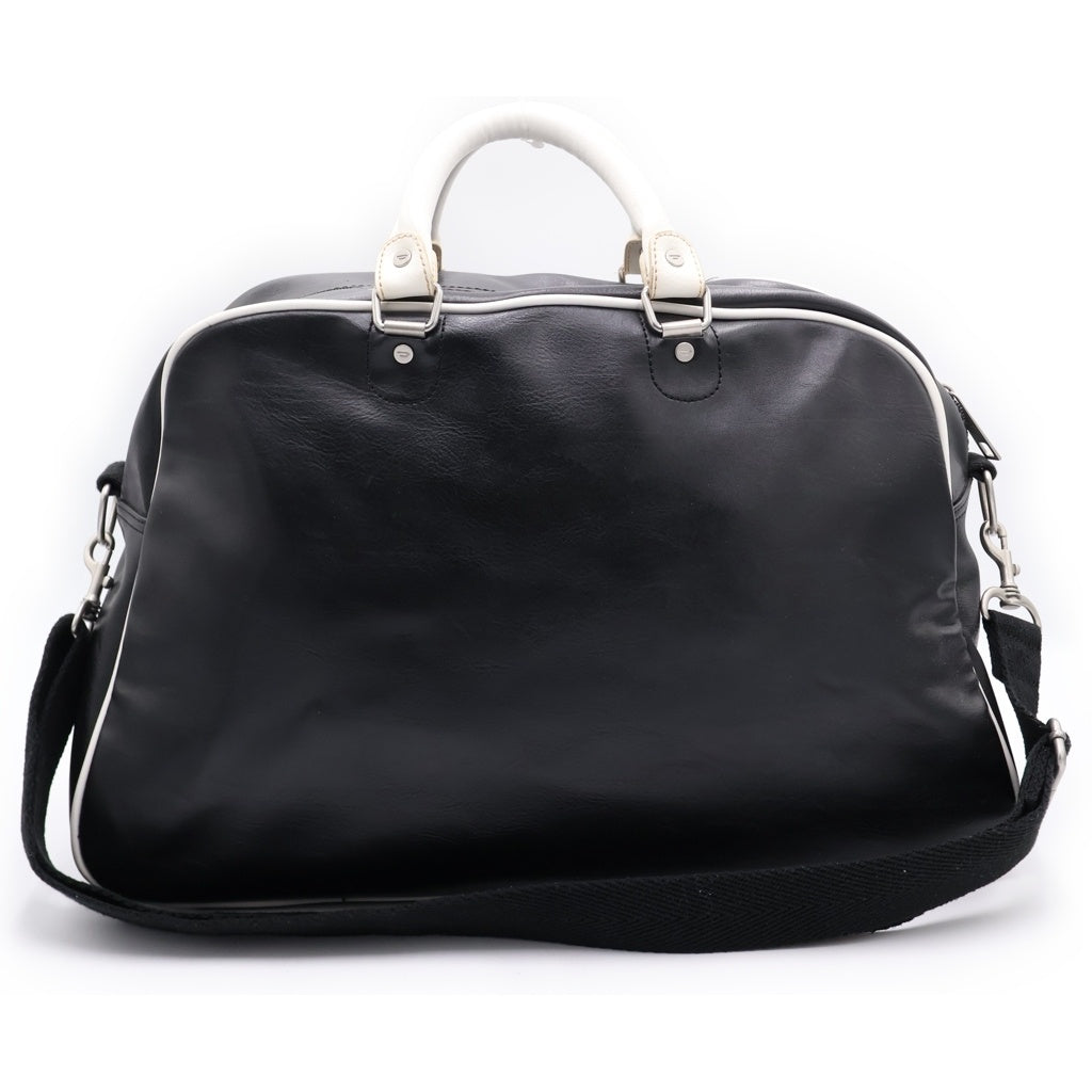 DIESEL(ディーゼル) ロゴプリント 2WAY レザー ショルダー ボストンバッグ ブラック