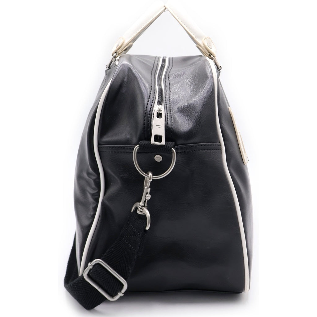 DIESEL(ディーゼル) ロゴプリント 2WAY レザー ショルダー ボストンバッグ ブラック