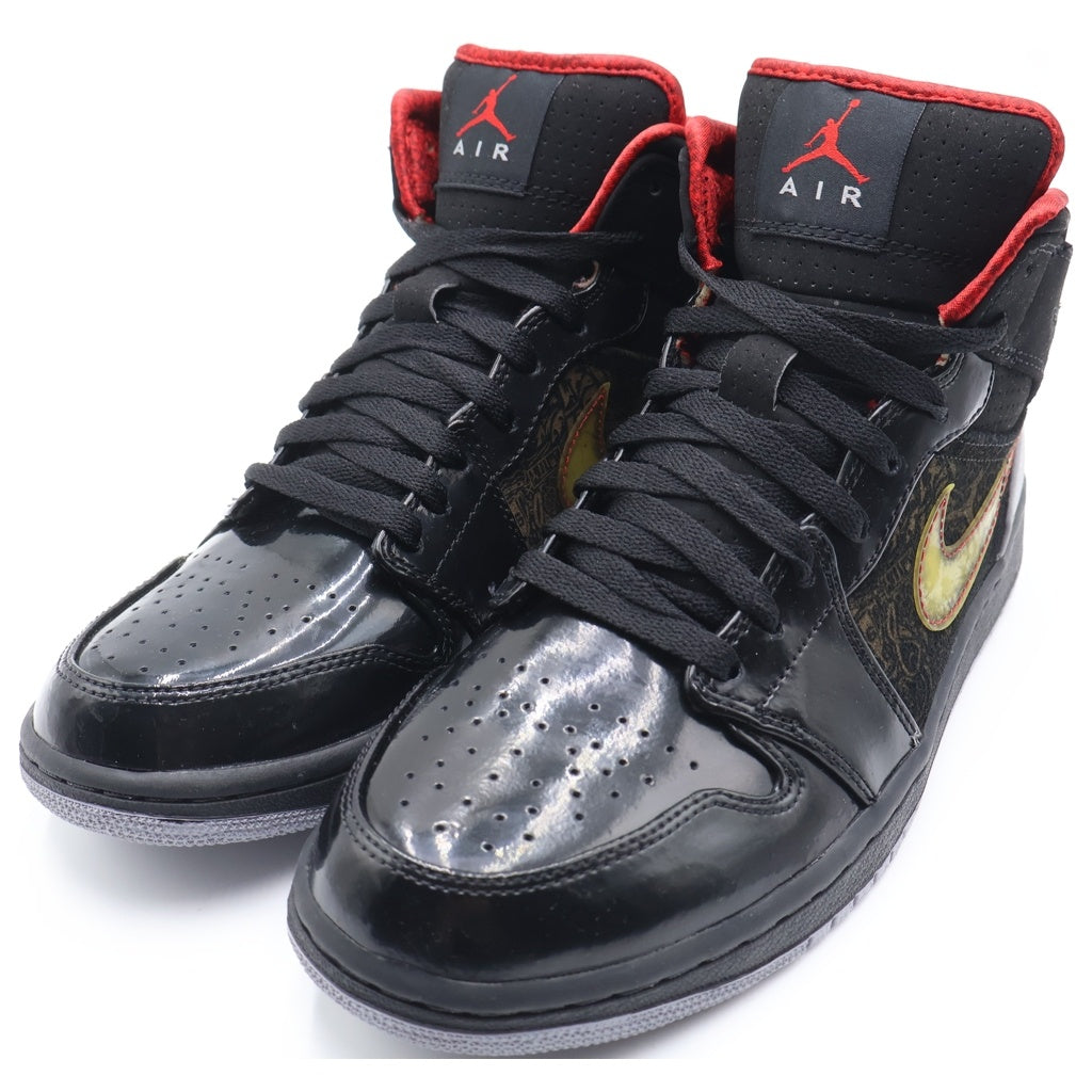 NIKE(ナイキ) 【観賞用2010年製】AJ RETRO 1 PHAT 20 STEALTH WHITE エアジョーダン レトロ ファット ステルスホワイト ミッドカットスニーカー ブラック/レッド 395664-002