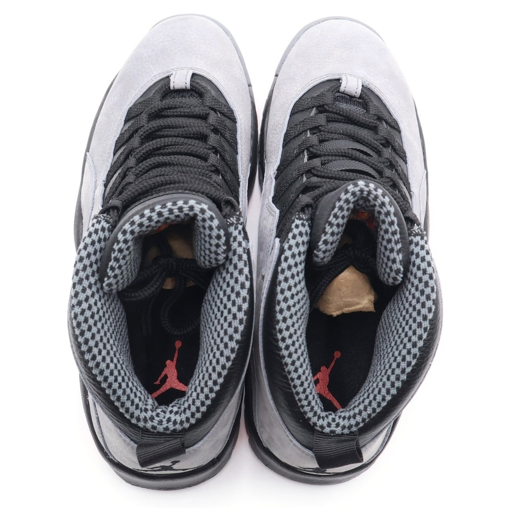NIKE(ナイキ) 【観賞用2013年製】AIR JORDAN RETRO 10 COOL GREY エアジョーダン レトロ ハイカットスニーカー グレー/ブラック US9/27cm 310805-023