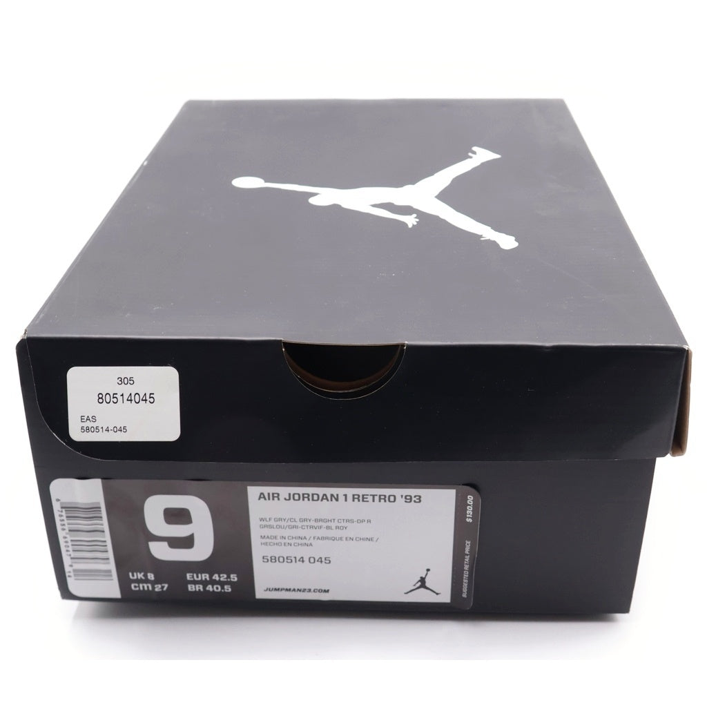 NIKE(ナイキ) 【観賞用2012年製】AIR JORDAN 1 RETRO 93 エアジョーダン1 レトロ 93 ハイカットスニーカー グレー/オレンジ US9/27cm 580514-045