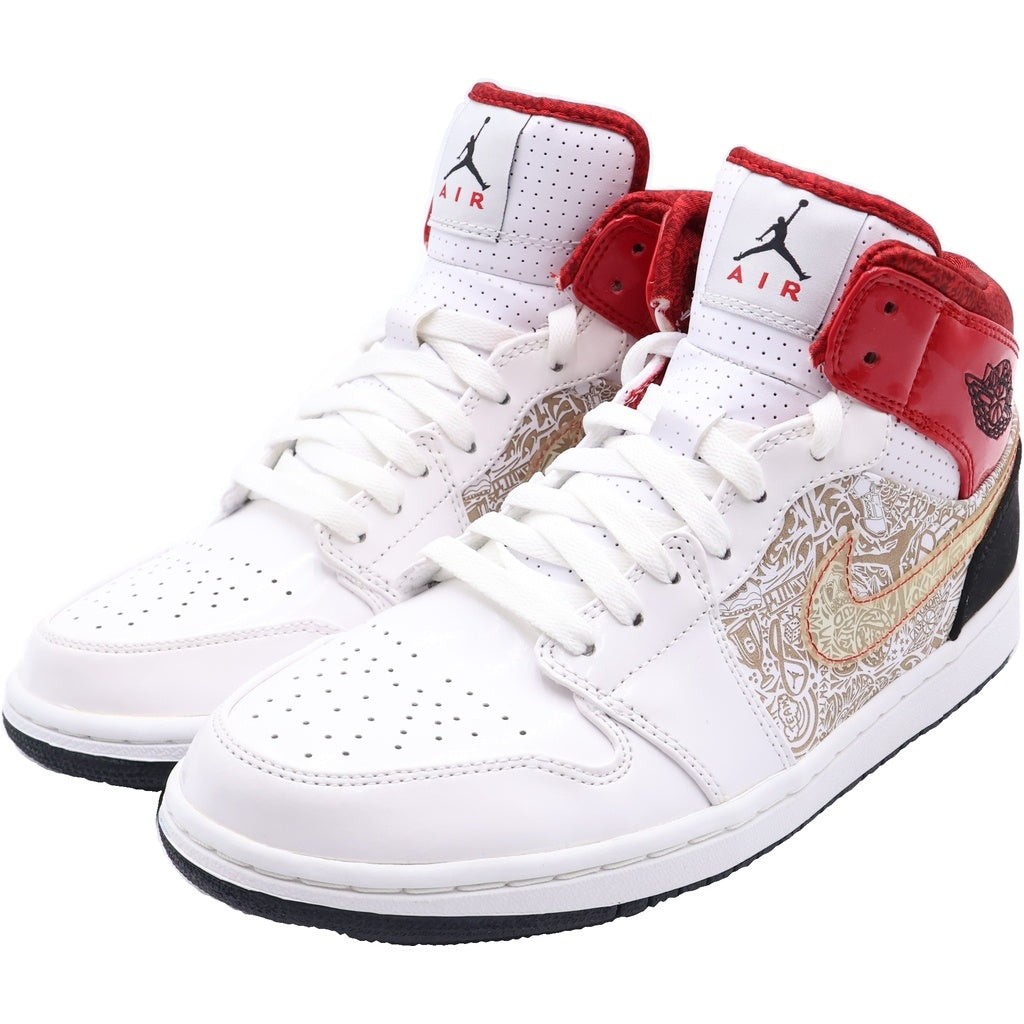 NIKE(ナイキ) 【観賞用2010年製】AJ RETRO 1 PHAT 20 LASER エアジョーダンレトロ1 ファット20 ミッドカットスニーカー ホワイト/レッド US9/27cm 395664-101