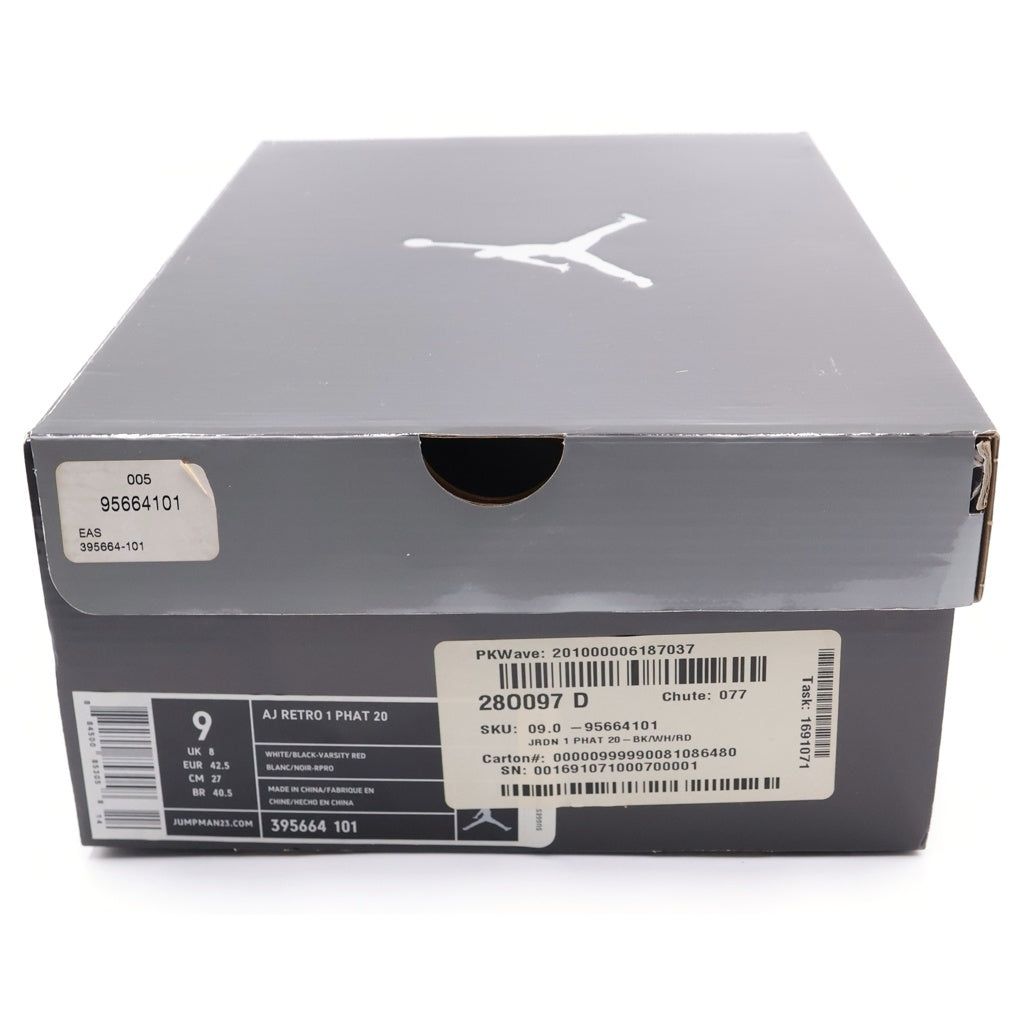 NIKE(ナイキ) 【観賞用2010年製】AJ RETRO 1 PHAT 20 LASER エアジョーダンレトロ1 ファット20 ミッドカットスニーカー ホワイト/レッド US9/27cm 395664-101