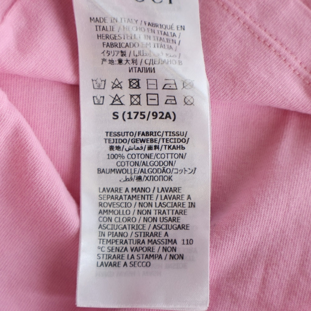 GUCCI(グッチ) Freya Hartas フレイヤハルタス フロントプリント クルーネック 半袖Tシャツ カットソー ピンク 548334 XJDJW