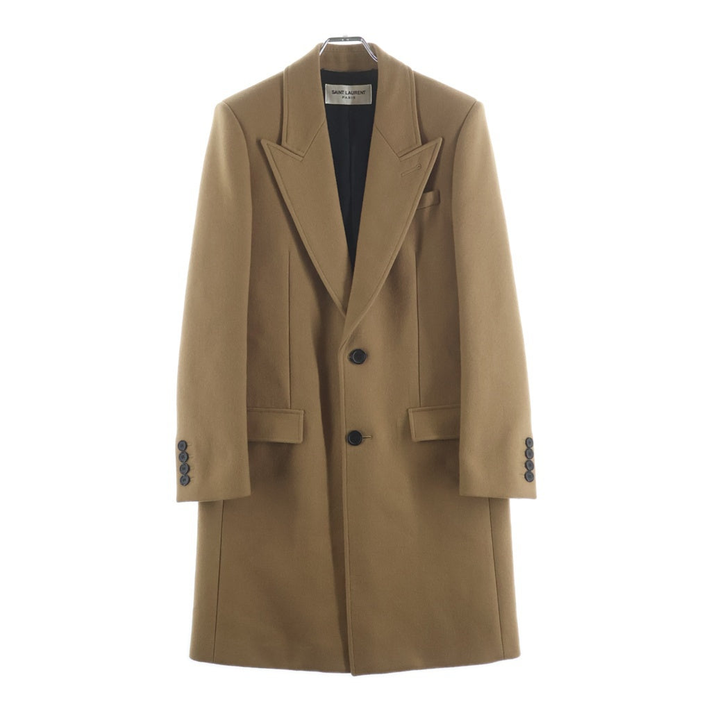 SAINT LAURENT PARIS サンローランパリ 21AW カシミヤ ウール ピークドラペル カラー ロング チェスターコート ブラウン 671905 Y143V SAINT LAURENT PARIS(サンローランパリ) 21AW カシミヤ ウール