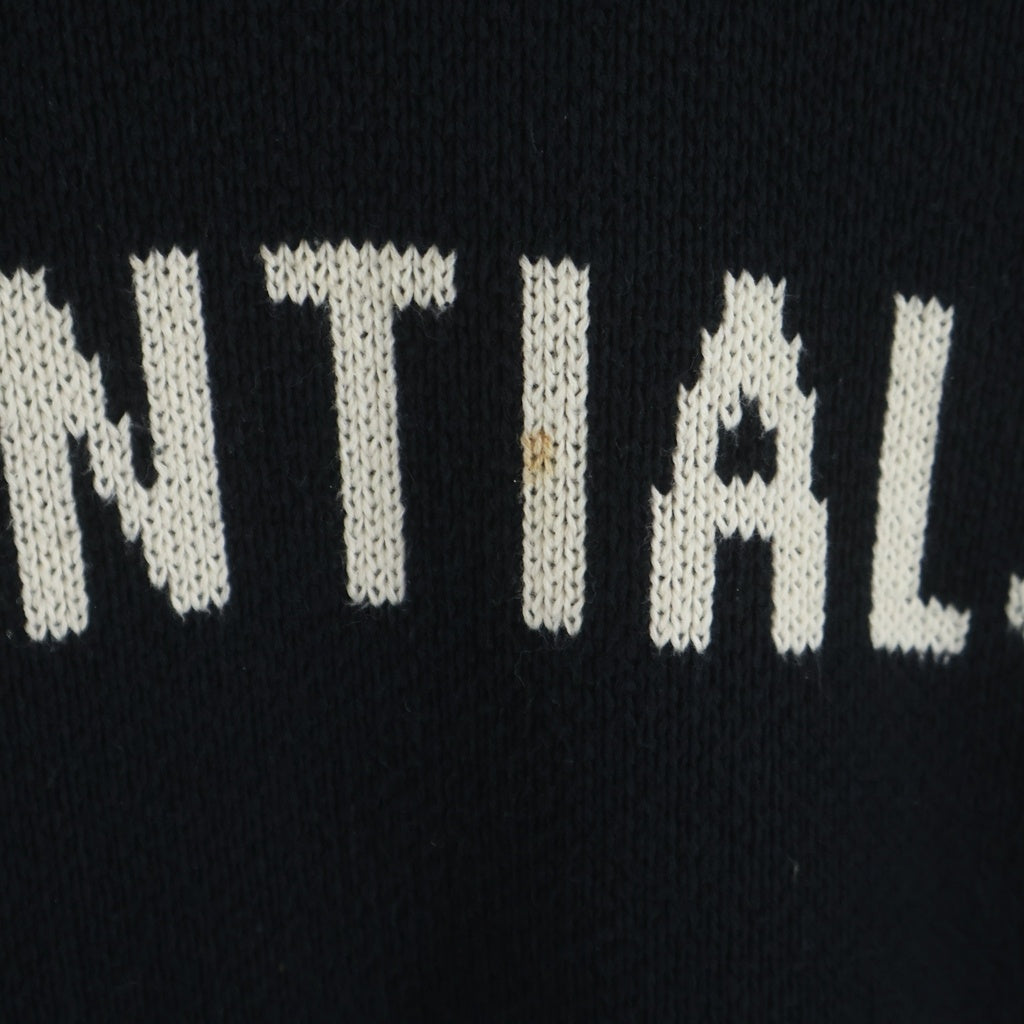 FEAR OF GOD ESSENTIALS(フィアオブゴッド エッセンシャルズ) KNIT HOODIE フロントロゴデザイン ニット プルオーバーパーカー フーディ ブラック
