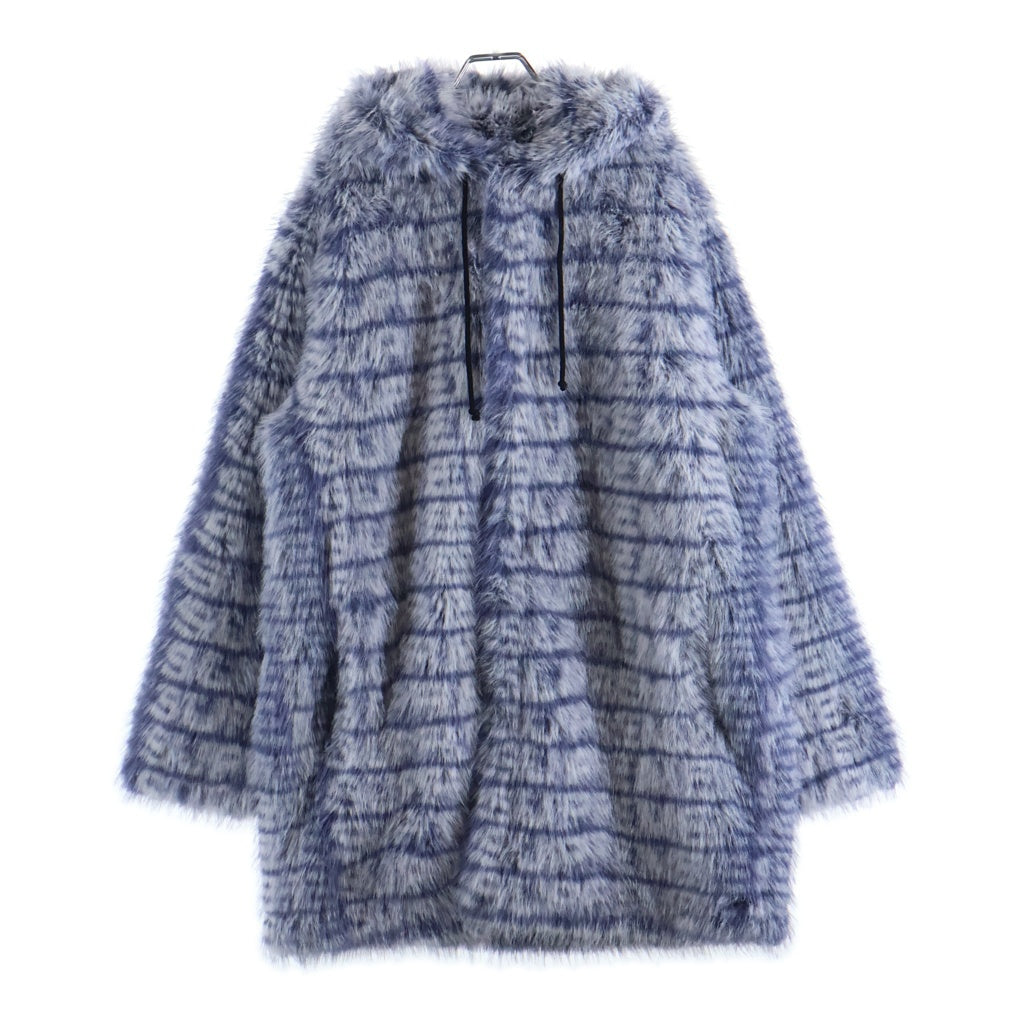 SUPREME(シュプリーム) 22SS Faux Fur Hooded Coat フェイク ファー フーデッドコート ブルー/ホワイト