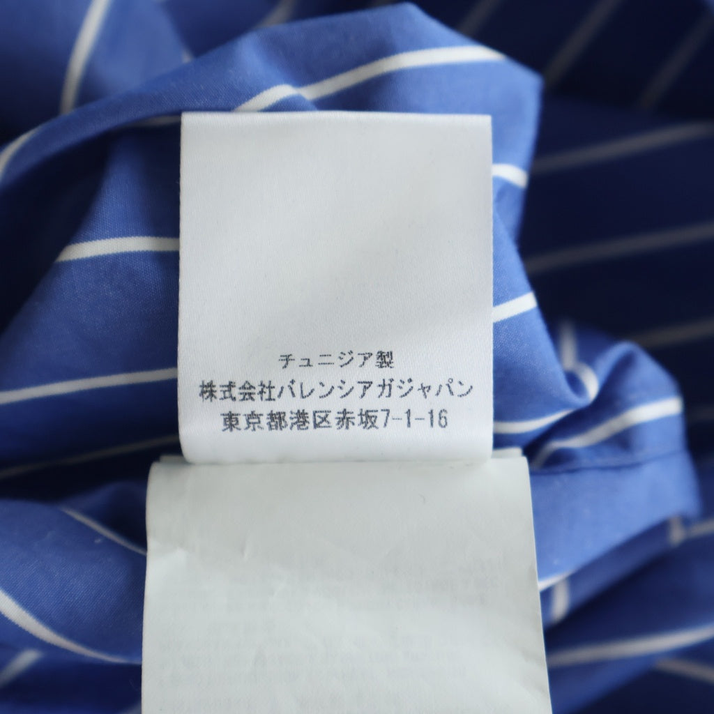 BALENCIAGA(バレンシアガ) 18AW テレフォンナンバー ストライプ 長袖シャツ ブルー 542175 TBM12