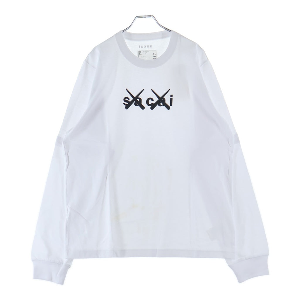 サイズ1 sacai × KAWS Flock Print T-Shirt Tシャツ 白赤 white サカイ