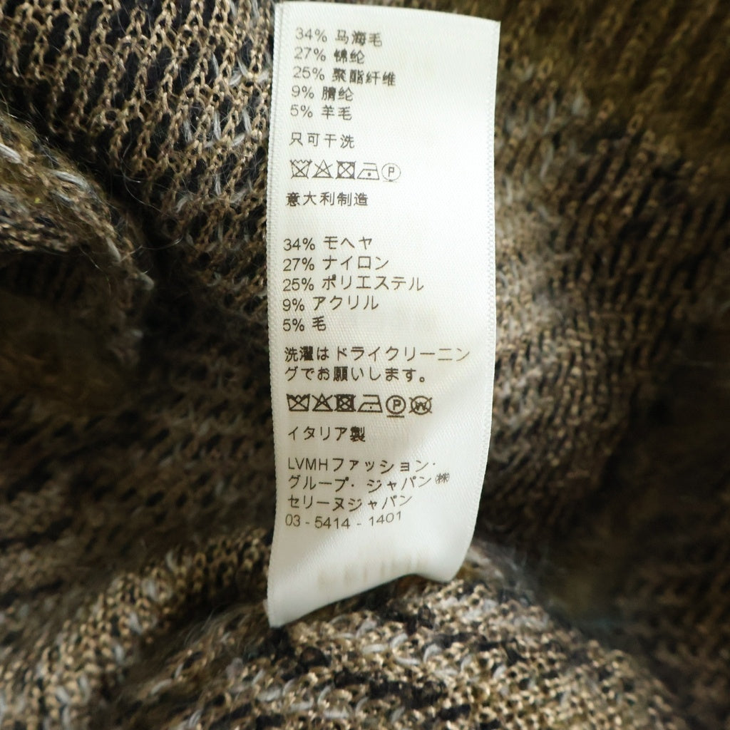 CELINE(セリーヌ) 20AW BRUSHED MOHAIR CHECK CARDIGAN ブラッシュドモヘア チェックカーディガン グリーン 2A32J204L