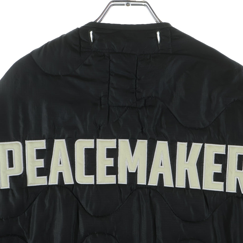 OAMC(オーエーエムシー) 22AW RE WORK OVERDYED M-65 LINER オーバーダイ ナイロン キルティング ロゴエンブロイダリー サイドカットライナー ブラック/グリーン 22A28OAX08