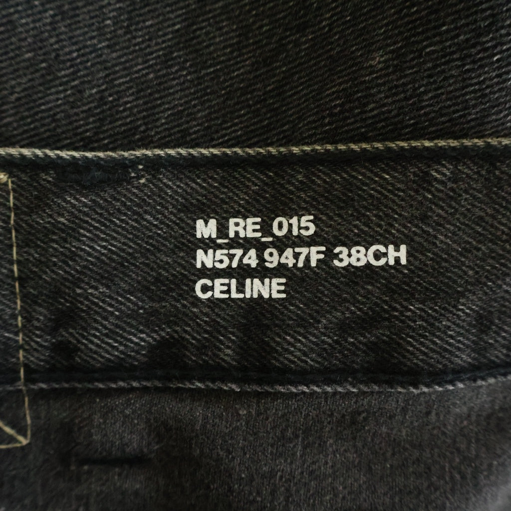 CELINE(セリーヌ) 23AW KURT JEANS カート チャコールウォッシュ加工 ボタンフライストレートレッグジーンズ デニムパンツ ブラック 2N574947F 38CH