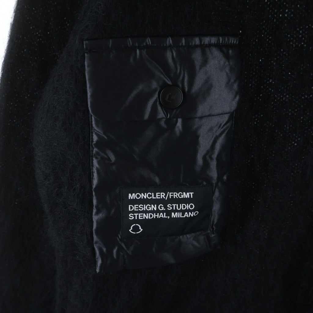 MONCLER(モンクレール) 21AW ×FRAGMENT DESIGN フラグメントデザイン モヘア ダウンポケット カーディガン ブラック G209U9B00001 M1133