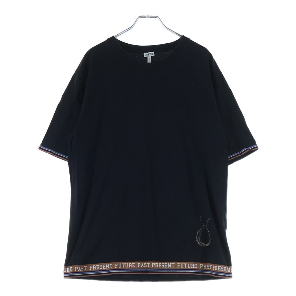 LOEWE(ロエベ) 18AW ロゴプリント クルーネック半袖Tシャツ カットソー ブラック H6289390CR