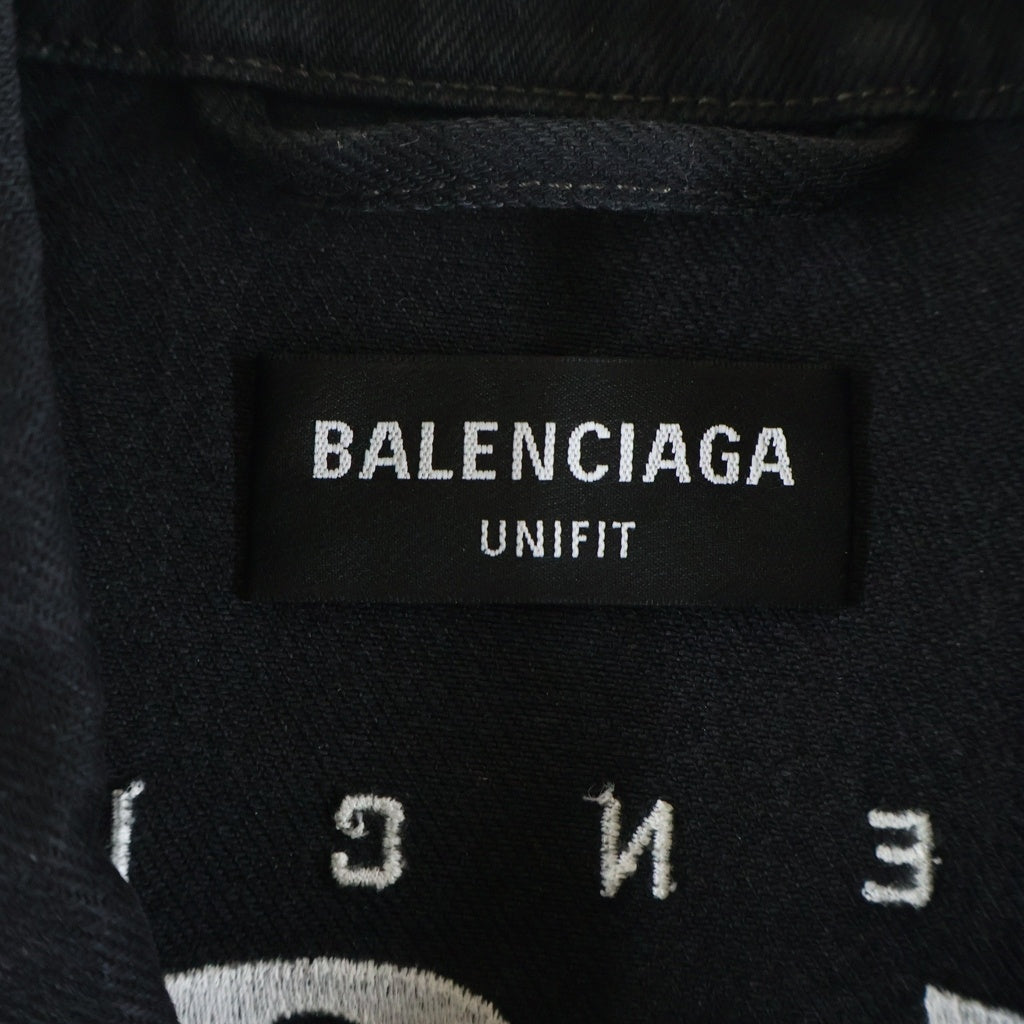 BALENCIAGA(バレンシアガ) 21AW GAMER LOGO DENIM JACKET ゲーマーロゴ デニムジャケット ブラック 664810 TBP47