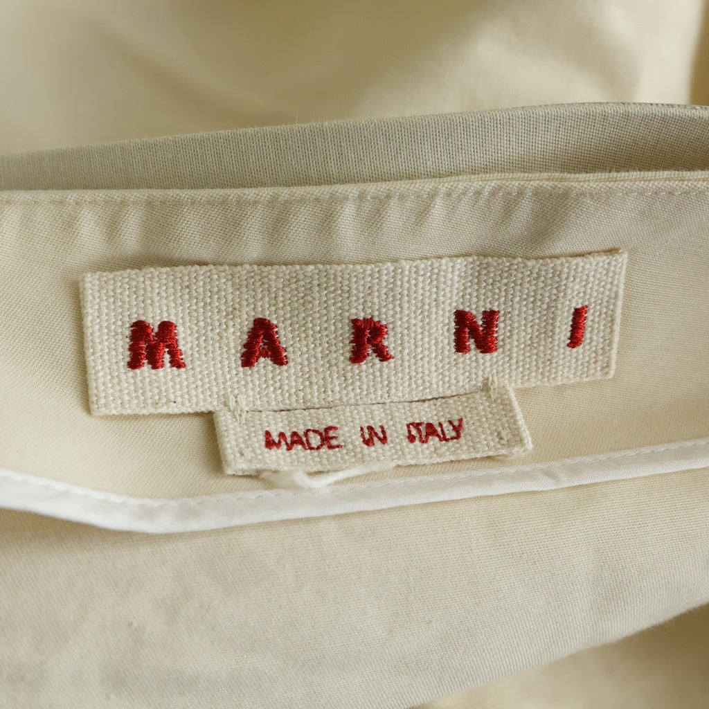 MARNI(マルニ) 25SS インサイドプリーツ Aライン ミディスカート アイボリー レディース GOMA0697CS TCX28