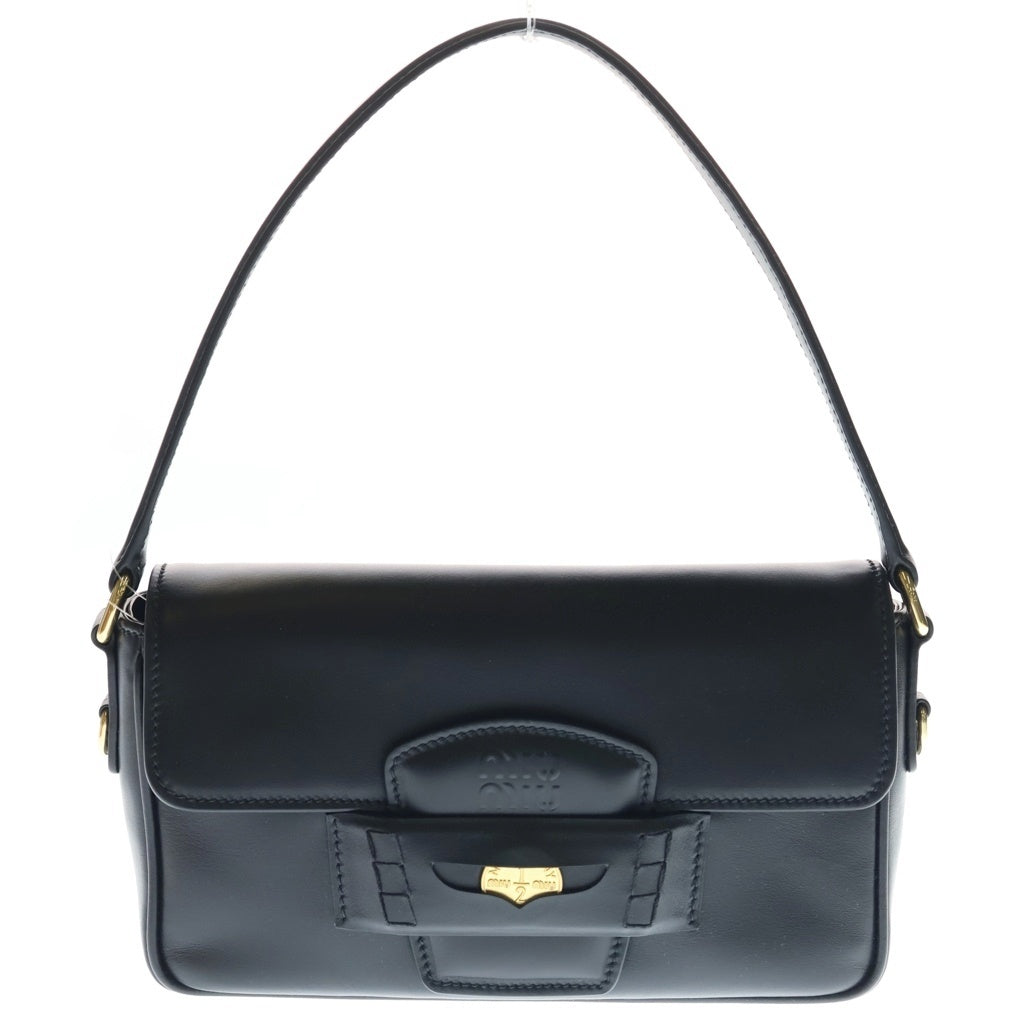 miumiu(ミュウミュウ) FINE CALF ペニーレザー 2WAY ショルダー ハンドバッグ ブラック 5BD270 ACRM F0002 レディース