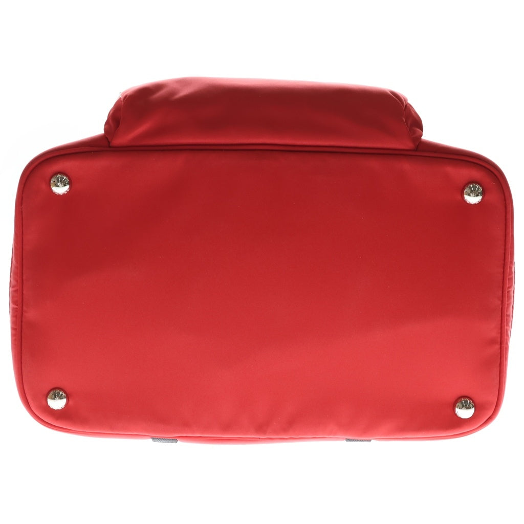 PRADA(プラダ) RE-NYLON PET BAG リナイロン サフィアーノレザー 三角ロゴプレート ペットバッグ ハンドバッグ レッド 2VC030 2DMT F0KY6 レディース