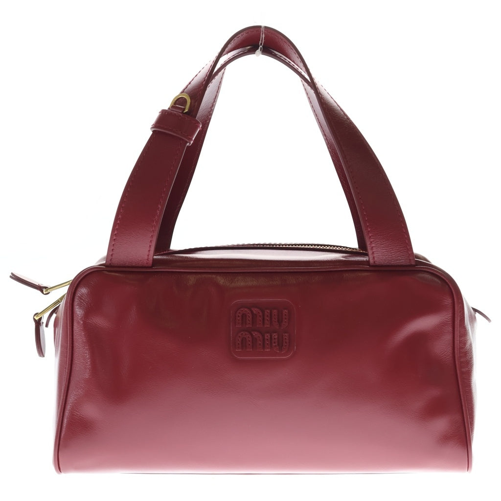 miumiu(ミュウミュウ) トップハンドル レザーハンドバッグ レッド 