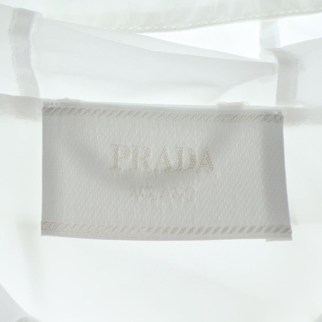 PRADA(プラダ) RE-NYLON リナイロン トライアングルロゴプレート フーデッドナイロンジャケット ジップアップブルゾン ホワイト SGC835