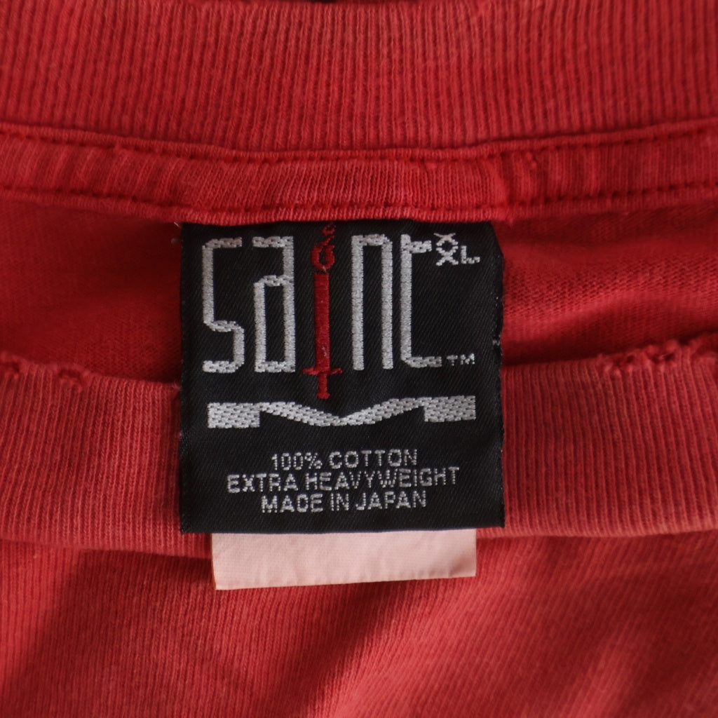SAINT MICHAEL(セントマイケル) 24SS LS TEE SOFT LOVE ソフト ラブプリント加工Tシャツ 長袖クルーネックカットソー レッド SM-YS8-0000-021